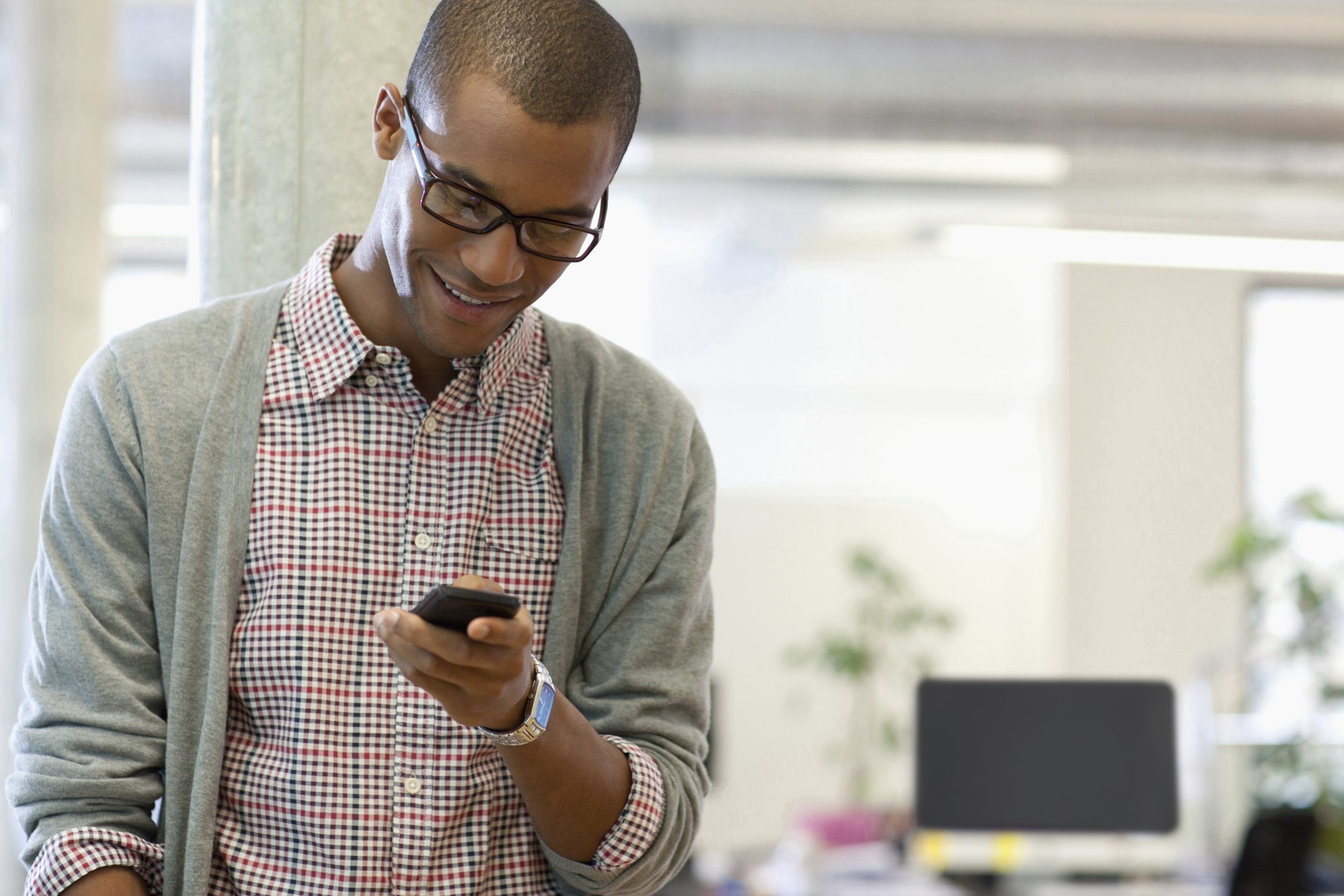 Man looking at phone