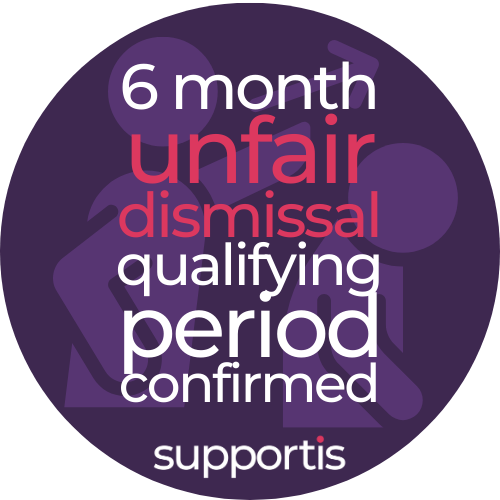 6 month unfair dismissal qualifying period confirmed